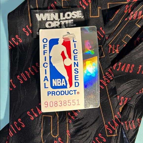 NBA Seattle Supersonics Black and Red Tie New w/tags - Picture 4 of 5